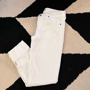 White Citizens of Humanity cropped straight leg jeans cuffed